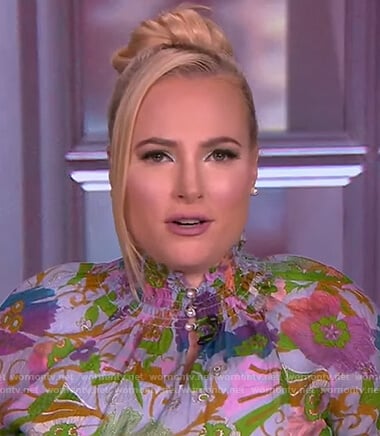 Meghan’s floral smocked neck blouse on The View