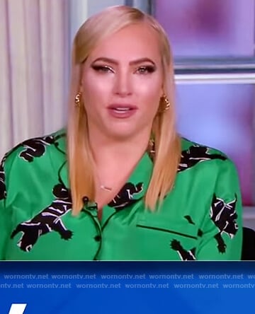 Meghan’s green panther print blouse on The View