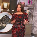 Michelle Miller’s black and red printed dress on CBS This Morning