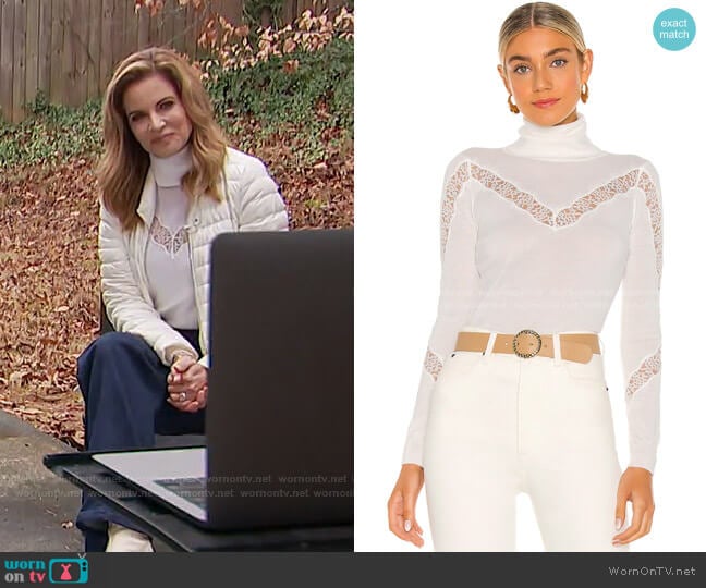 Lace Inset Sweater by Milly x Revolve worn by Natalie Morales on Today