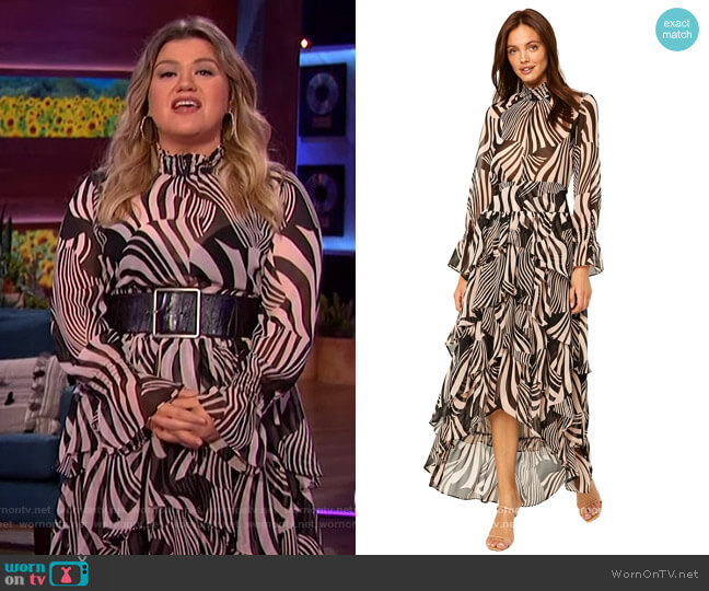 WornOnTV: Kelly’s zebra stripe blouse and skirt on The Kelly Clarkson ...