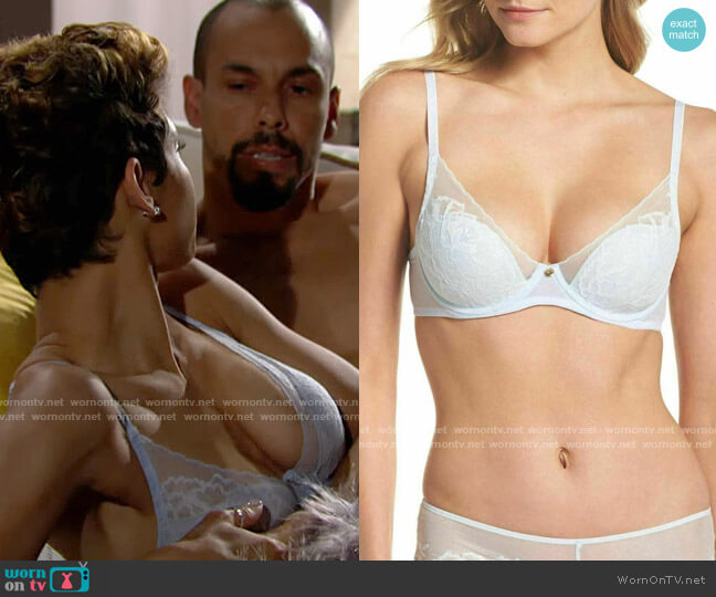 Natori Frost Flora Bra worn by Elena Dawson (Brytni Sarpy) on The Young and the Restless