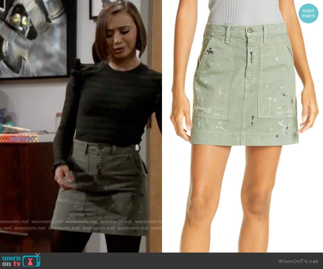 NSF Goldie Painted Miniskirt worn by Celia (Emma Caymares) on Call Your Mother