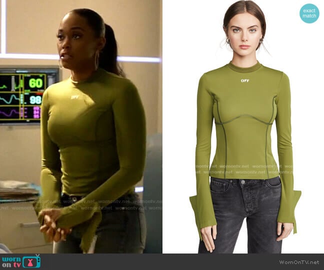 Multi Detail Long Sleeve Top by Off-White worn by Anissa Pierce (Nafessa Williams) on Black Lightning