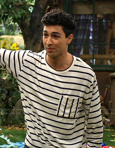 Parker’s white striped top on Bunkd