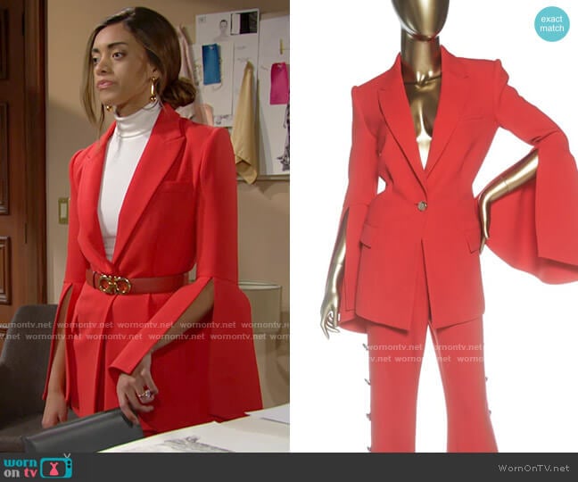 Prabal Gurung Suit worn by Zoe (Kiara Barnes) on The Bold and the Beautiful