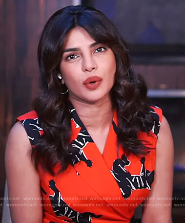 Priyanka Chopra Jonas’s red panther print jumpsuit on The View