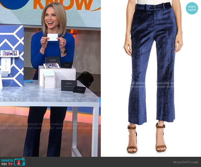 WornOnTV: Amy’s blue top and velvet pants on Good Morning America | Amy ...