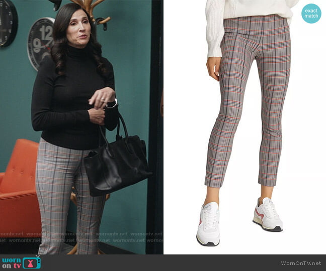 Delia’s gray plaid pants on The Unicorn