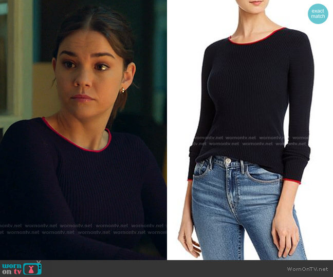 Kishi Seamless Ribbed Top by Rag & Bone worn by Callie Foster (Maia Mitchell) on Good Trouble