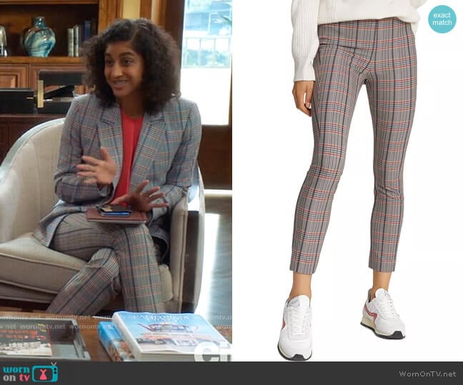 Rag & Bone Simone Plaid Pants worn by Mikaela Shaw (Vella Lovell) on Mr Mayor