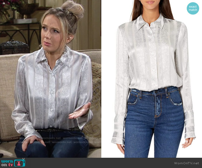 WornOnTV: Abby’s silver striped shirt on The Young and the Restless ...