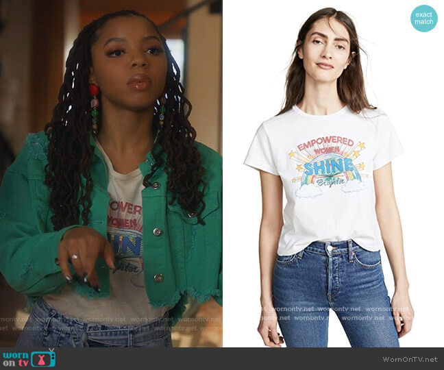 Shine Classic Tee by re/done worn by Jazlyn Forster (Chloe Bailey) on Grown-ish