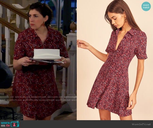 Reformation Johanne Dress worn by Kat Silver (Mayim Bialik) on Call Me Kat