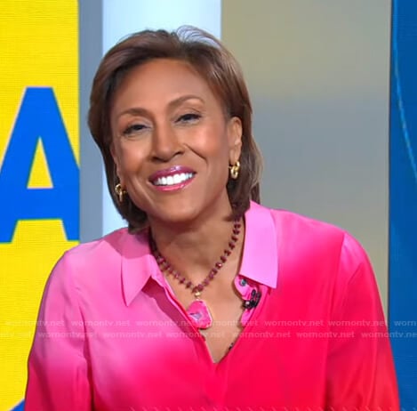 Robin’s pink dip-dye shirt on Good Morning America