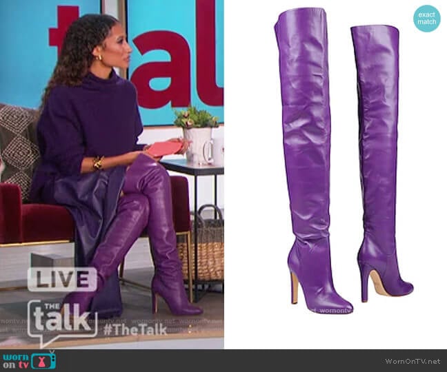 Knee High Boots by Francesco Russo worn by Elaine Welteroth on The Talk