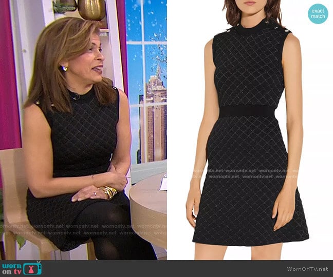 Many Quilted Lurex Knit Dress by Sandro worn by Hoda Kotb on Today