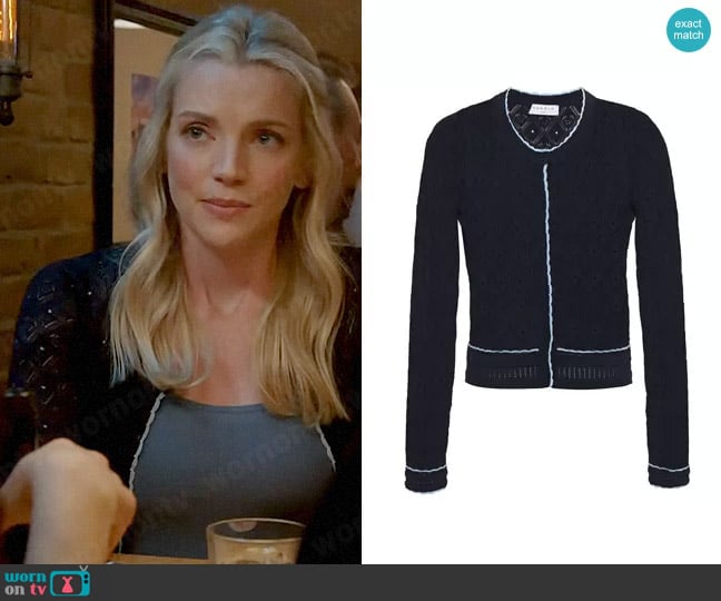 Sandro Bomi Openwork Geo-Pattern Sweater worn by Sylvie Brett (Kara Killmer) on Chicago Fire