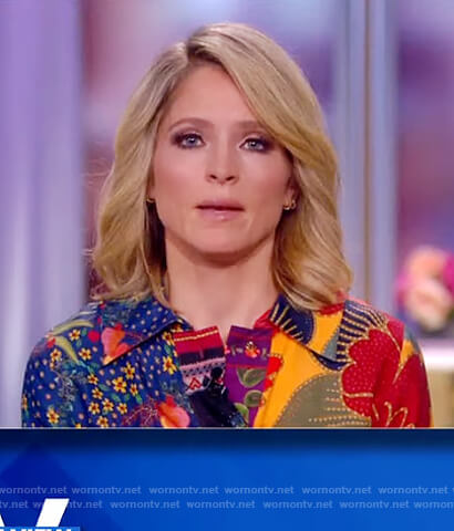 Sara’s mixed print shirtdress on The View