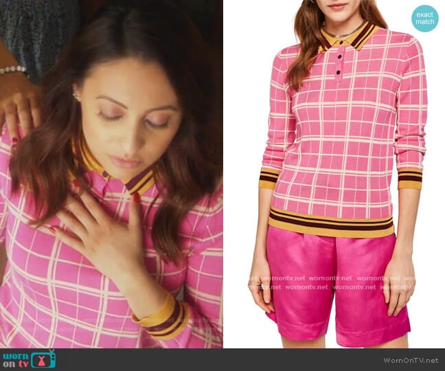 Knit Polo Top by Scotch & Soda worn by Ana Torres (Francia Raisa) on Grown-ish