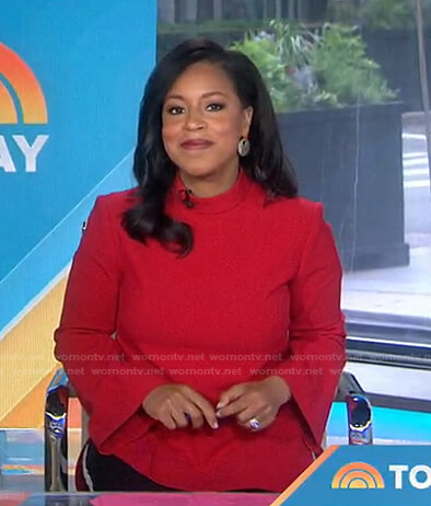 Sheinelle’s red mock neck top on Today