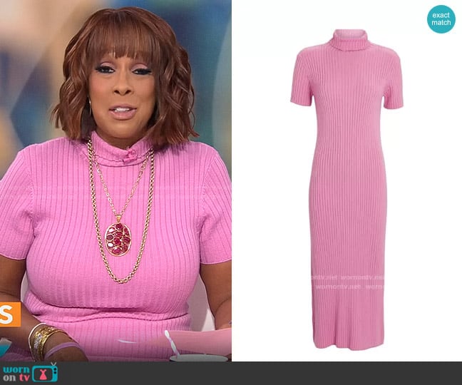 Staud Lilou Dress worn by Gayle King on CBS Mornings