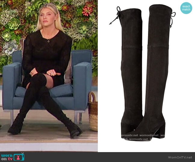 Tieland Over the Knee Boots by Stuart Weitzman worn by Amanda Kloots on The Talk