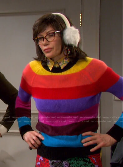 Susan's rainbow stripe sweater on Days of our Lives