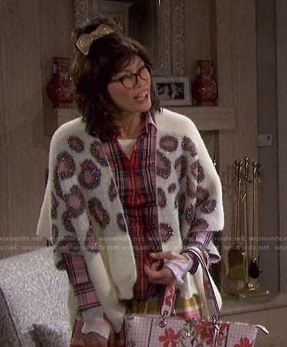 Susan’s red and pink plaid shirt on Days of our Lives