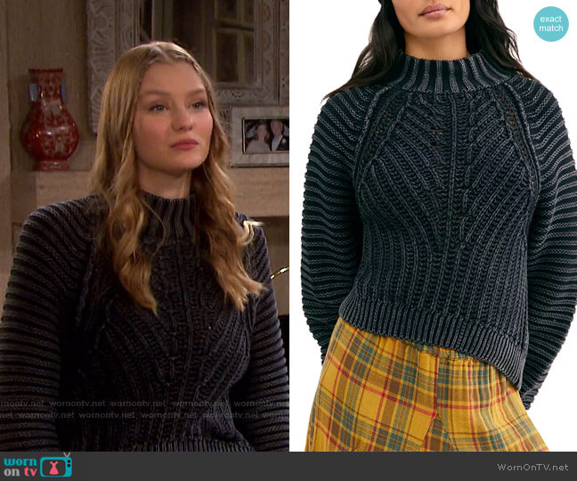 Sweetheart Sweater by Free People worn by Alice Caroline Horton (Lindsay Arnold) on Days of our Lives