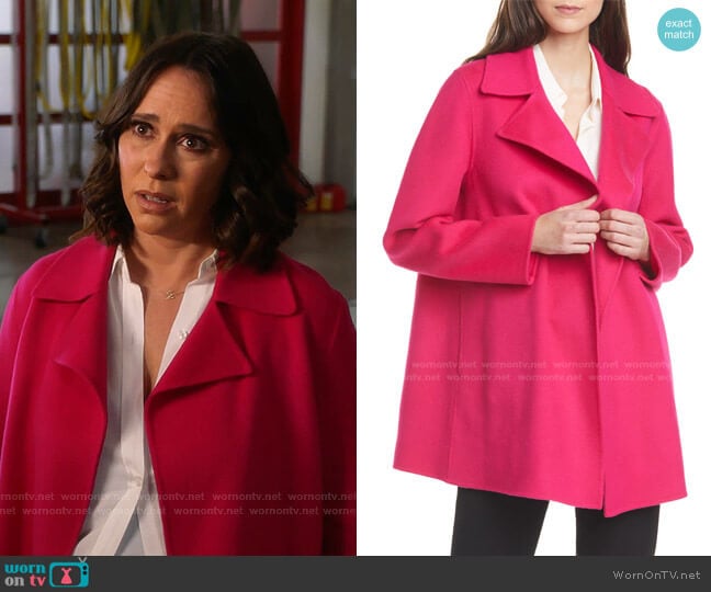 Wool & Cashmere Overlay Coat by Theory worn by Maddie Kendall (Jennifer Love Hewitt) on 9-1-1