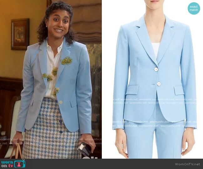 Theory Carissa Blazer worn by Mikaela Shaw (Vella Lovell) on Mr Mayor