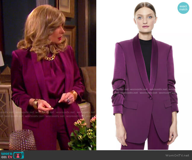 Ronnie Scrunched Sleeve Blazer by Alice + Olivia worn by Cady McClain on Days of our Lives