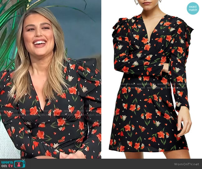 Tulip Ruched Waist Minidress by Topshop worn by Carissa Loethen Culiner on E! News