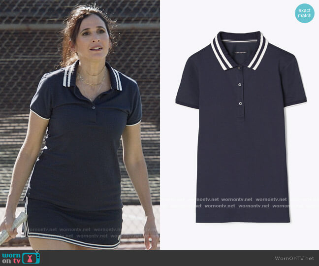 Performance Pique Collar Polo by Tory Sport worn by Delia (Michaela Watkins) on The Unicorn
