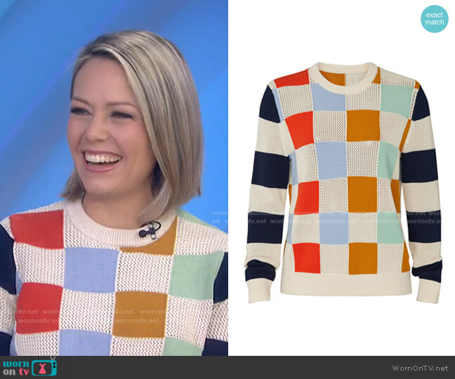 Checkered Pullover Sweater by Troy Sport worn by Dylan Dreyer on Today