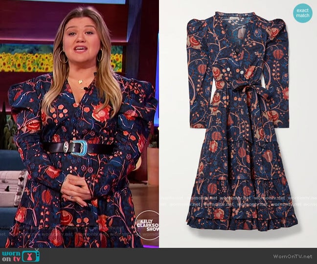 WornOnTV: Jennifer's blue floral print puff sleeve dress on The