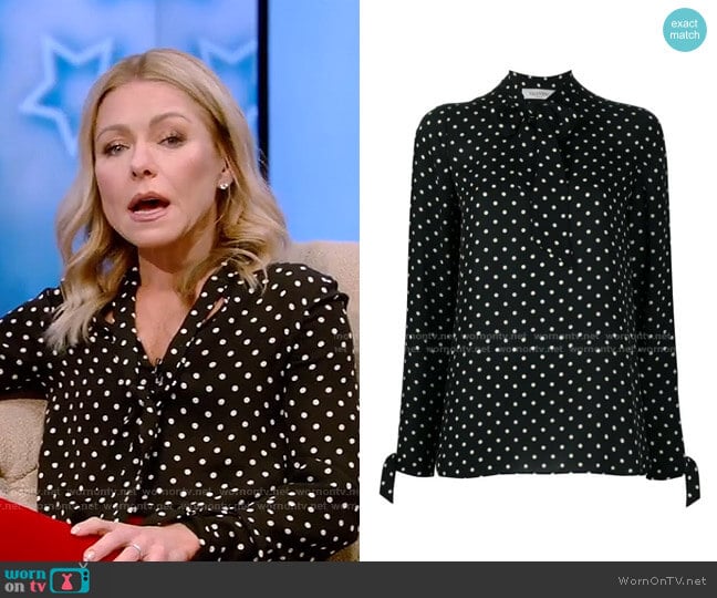 WornOnTV: Kelly’s polka dot blouse and flare pants on Live with Kelly ...