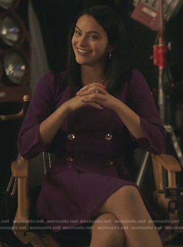 Veronica’s purple double breasted dress on Riverdale