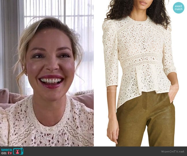 Mayme Lace Top by Veronica Beard worn by Katherine Heigl on Today