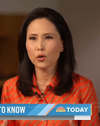 Vicky’s orange chain print blouse on Today