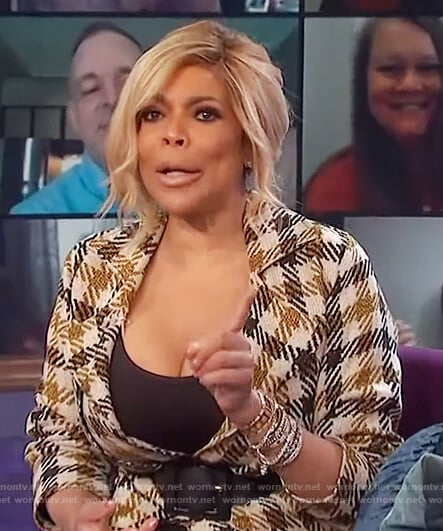 Wendy’s check trench coat on The Wendy Williams Show