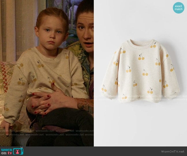 Cherry Sweatshirt by Zara worn by Presley Schrader on Shameless