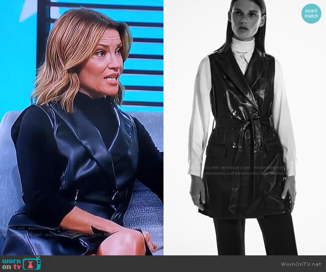 Faux Leather Vest by Zara worn by Kit Hoover on Access Hollywood