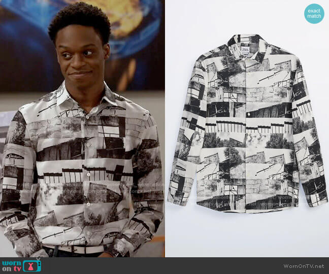 Zara Printed Photograph Shirt worn by Lane (Austin Crute) on Call Your Mother