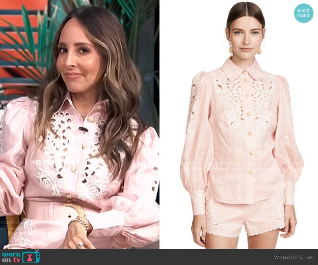 Freja Embroidered Top and Shorts by Zimmermann worn by Lilliana Vazquez on E! News