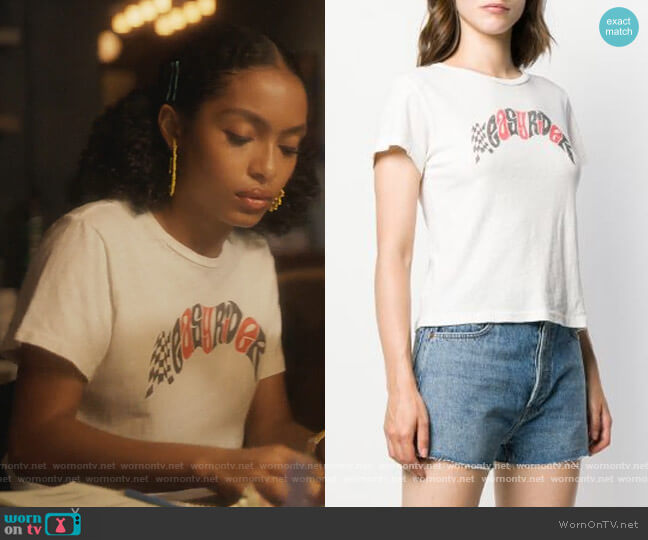 Easyrider Printed T-shirt by re/done worn by Zoey Johnson (Yara Shahidi) on Grown-ish