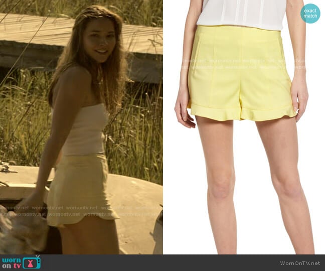 1.State Ruffle Hem Shorts worn by Sarah Cameron (Madelyn Cline) on Outer Banks