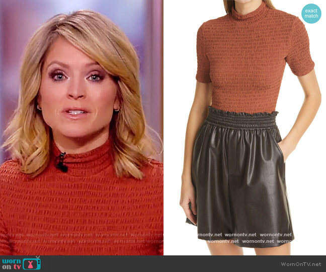 Dana Smocked Mock Neck Top by A.L.C. worn by Sara Haines  on The View