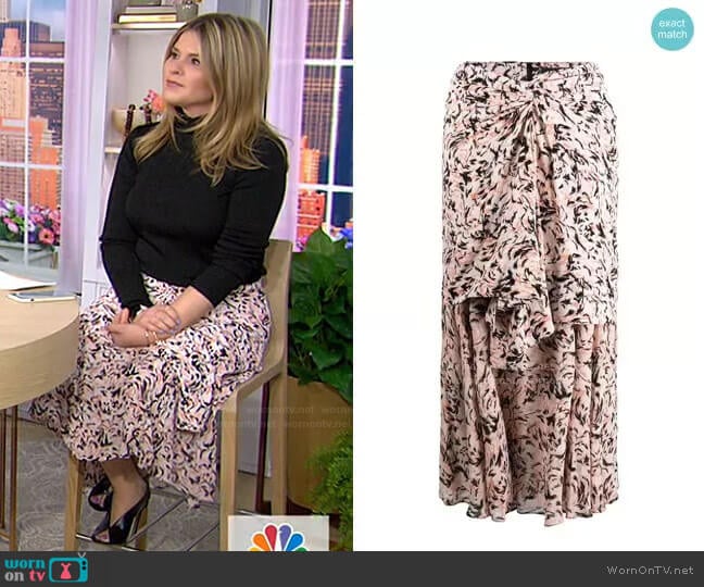 Abstract Animal Print Layered Skirt by Proenza Schouler worn by Jenna Bush Hager on Today